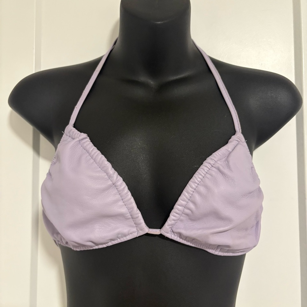Danier Purple Leather Bikini Top Bra‎ Women’s Size Medium